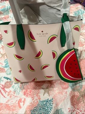 Kate spade watermelon small tote with watermelon zip case